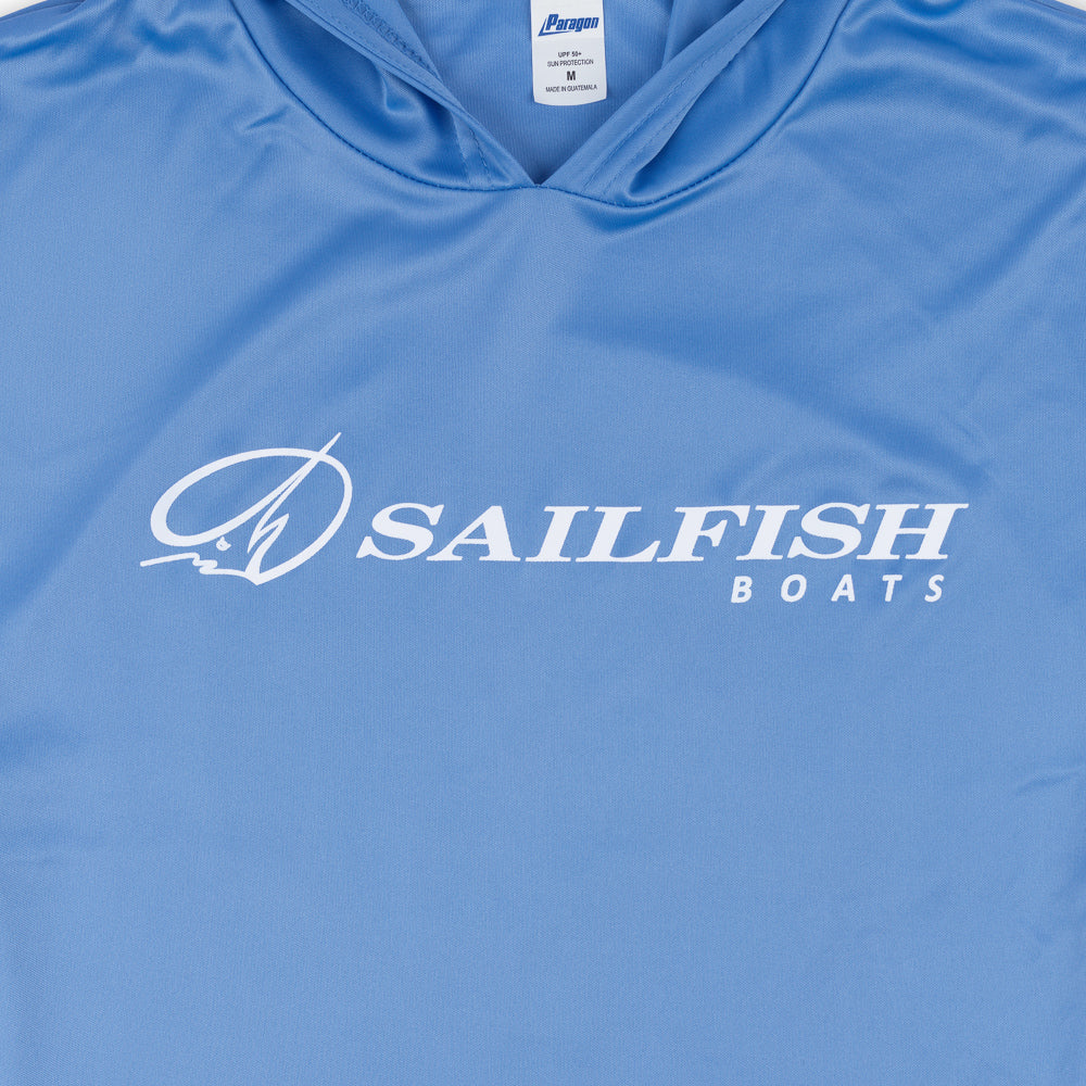 LS Sunset Performance UV Hooded Tee - Bimini Blue