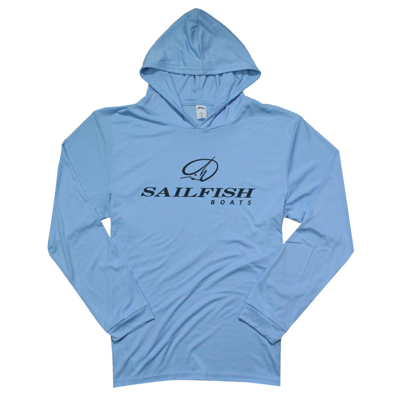 Island LS Performance Hooded Tee - Blue Mist