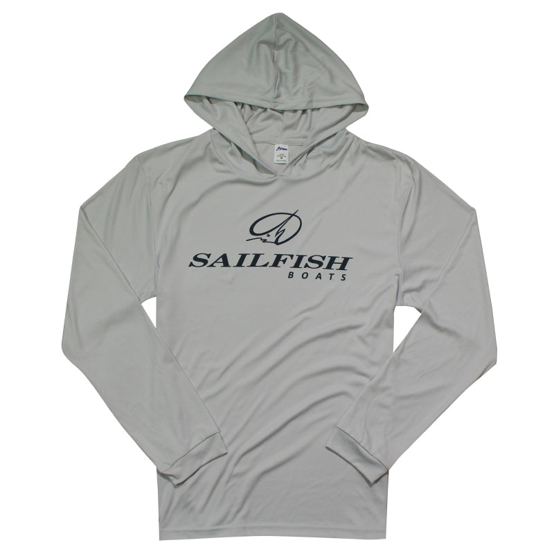 Island LS Performance Hooded Tee - Aluminum