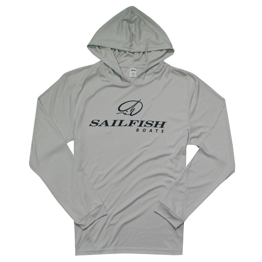 Island LS Performance Hooded Tee - Aluminum