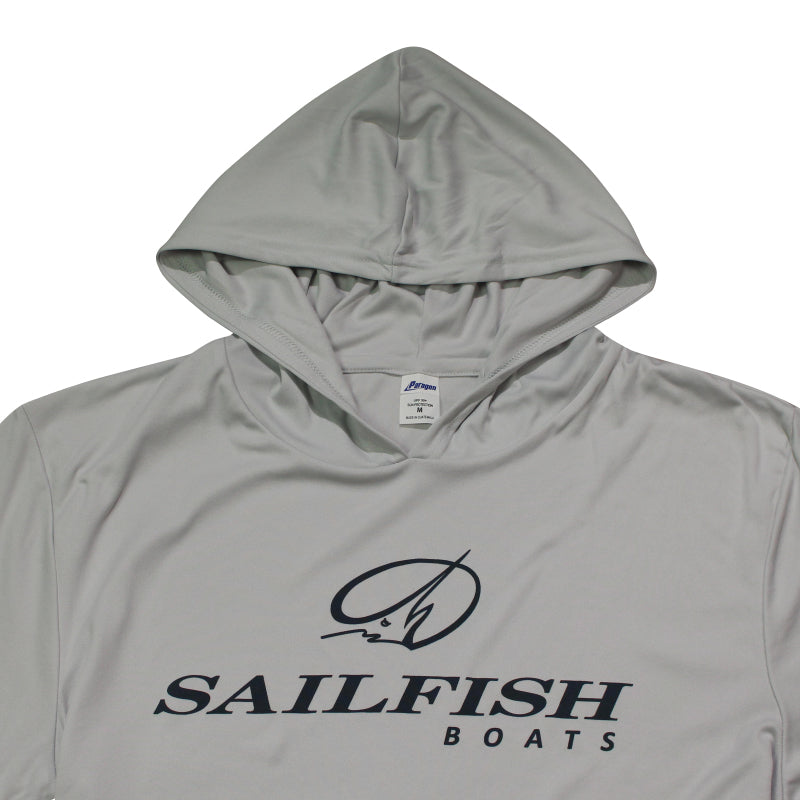 Island LS Performance Hooded Tee - Aluminum