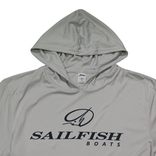 Island LS Performance Hooded Tee - Aluminum