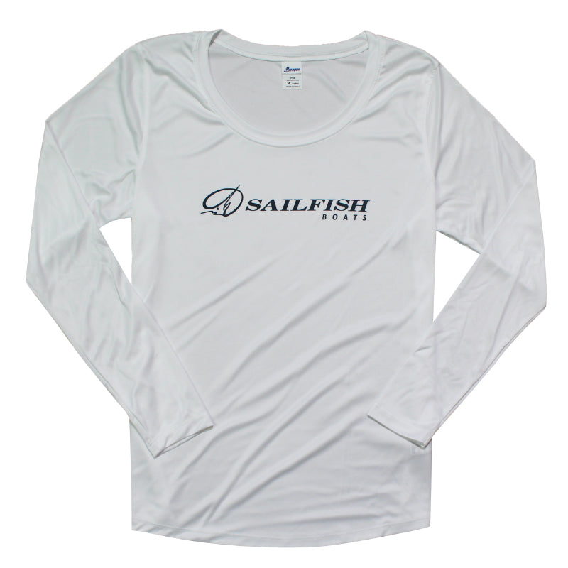 Women's LS Islander Performance Tee - White - CLEARANCE