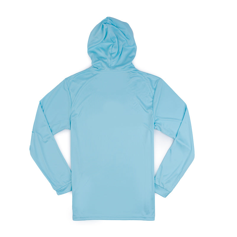 Island LS Performance Hooded Tee - Aqua Blue