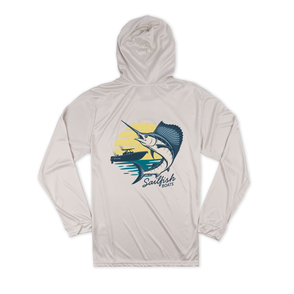 LS Sunset Performance UV Hooded Tee - Sand
