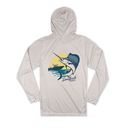 LS Sunset Performance UV Hooded Tee - Sand
