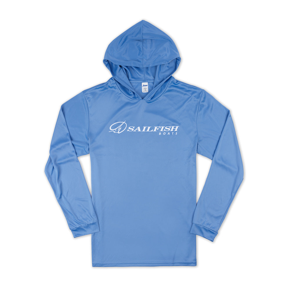 LS Sunset Performance UV Hooded Tee - Bimini Blue
