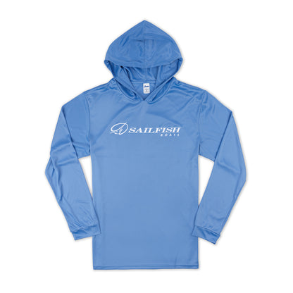 LS Sunset Performance UV Hooded Tee - Bimini Blue