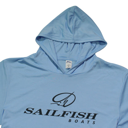 Island LS Performance Hooded Tee - Blue Mist